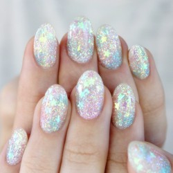 nailpopllc:  ✨🌟🌈Pastel Rainbow glitter inlay fer mahself!💁🌈🌟✨www.nailpopllc.com