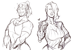 chop-stuff:Last doodle for the night.  Casual Sam and Mistral