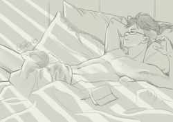 rainlikestars:Let him sleep.Otabek Altin for a tattoo AU by spaceromantic.