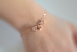 kidapps:  Pink Gold Couples Jewelry, Personalized initial Bracelet