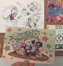 rebeccasugar:  2015 secret crew holiday card - Merry Bismuth!