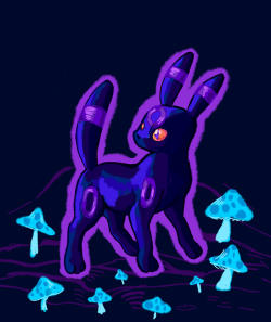 taxidermed: my cousin asked me to draw a purple umbreon commission