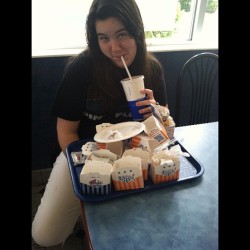 Just a typical lunch for Rachel 🍔🍟 @rachel_edge  #whitecastle