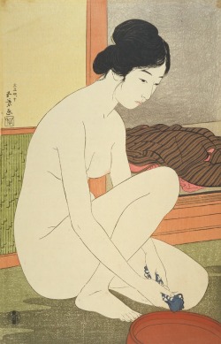 arsvitaest:   Nude woman with towel and basin  Author: Goyō