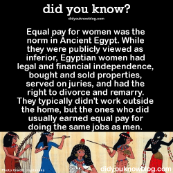 did-you-kno:  Equal pay for women was the norm in Ancient Egypt.
