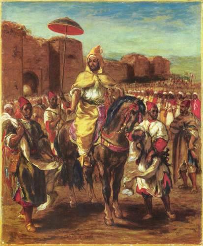 artist-delacroix: Portrait of the Sultan of Morocco, 1862, Eugene