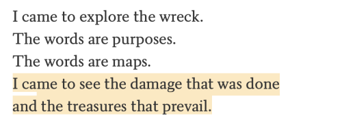 weltenwellen:Adrienne Rich, from “Diving into the Wreck”, Diving