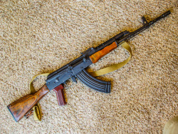 thatonegunblog:  WASR With Yugoslavian Grenade LauncherUses blanks