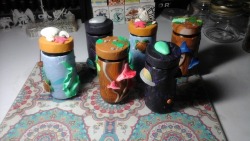 mechabekahscakery: Some WIP’d stash jars I made.  These are
