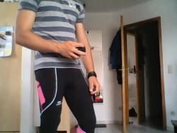 chastityboy21:  Slave Sport Leggings ;) Nice and tight!Sklaven