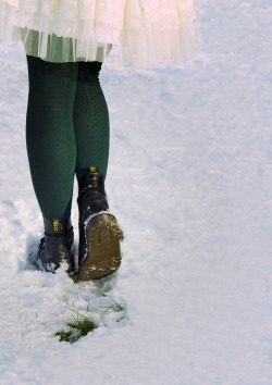 Tutu, Docs & rib tights on snow