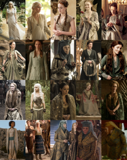 agameofclothes:  Nearly all the costumes of the ladies of Game