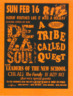 De La Soul & A Tribe Called Quest @ Ritz - February 16, 1992