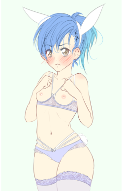 cosmic-artsu:  As promised; Aoba wearing lingerie for her precious