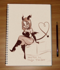   Succubus - Cartoony PinUp Sketch  Succubus Traditionalus Artus