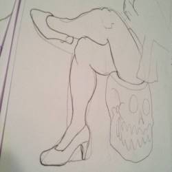 Here’s a drawing of Kristi Lyn’s legs from Dr. Sketchy’s