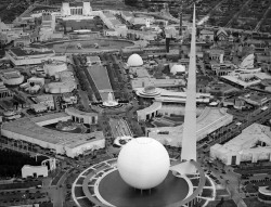 historicaltimes:  Aerial view of the world of tomorrow as it