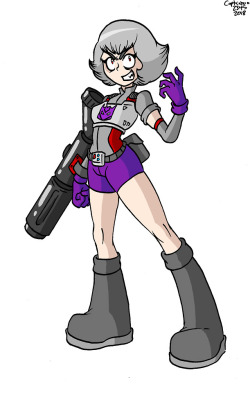 I had to draw @jobbythehong‘s female gijinka version of Megatron.