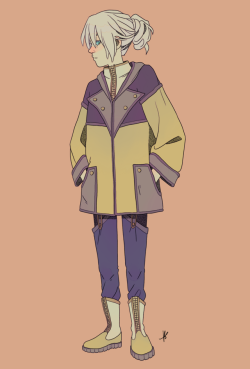 sekajiku:long coat long hair