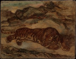 met-european-paintings: Tiger in Repose by Antoine-Louis Barye,