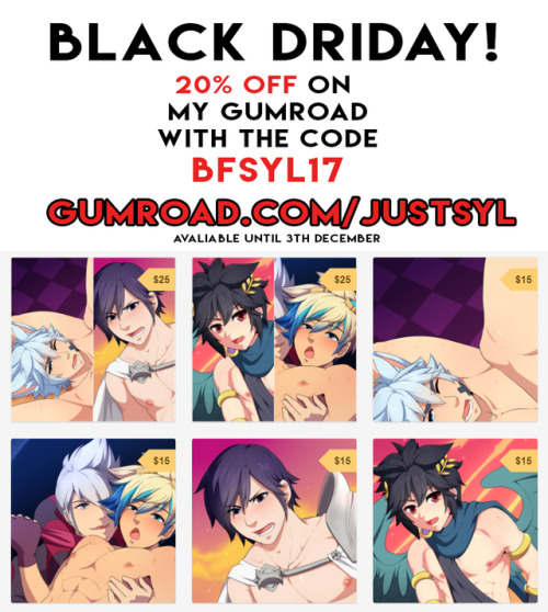 Don’t miss the #blackfriday sales on my gumroad unsing the code BFSYL17 !https://gumroad.com/justsyl