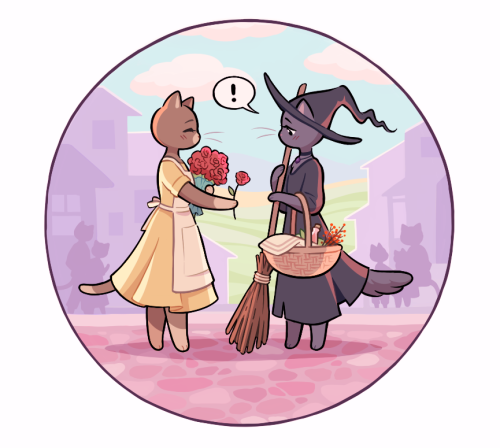eunnieboo:oh to be a cat witch, accepting a rose from the cute