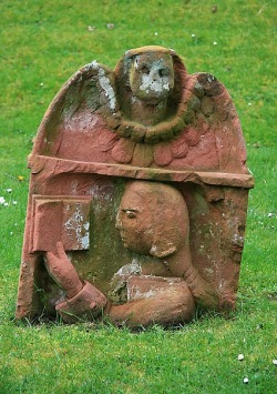 Headstone at Dryburgh Abbey, near St. Boswells , Scottish Borders,