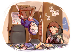 shesellsseagulls:  “Hijack AU where they’re ukulele-toting