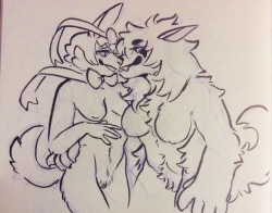 fluffyboobs:  Just a Sylveon and her Mightyena girlfriend having