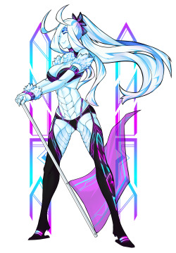 skelefuku:  she looks good as an 80′s neon sign@slugbox //