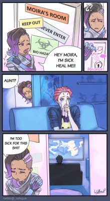hironicamente:I couldn’t resist.Moira and Sombra from Overwatch