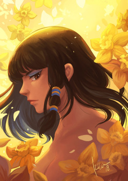 feliadraws: Dreams of gold.  –  Pharah, Overwatch. Inspired