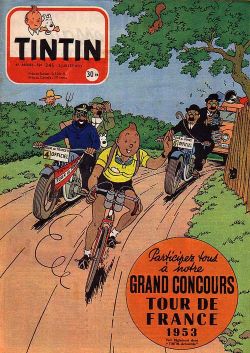 bordjack:  madaboutbike:   Tintin at the Tour De France   Et