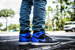 sweetsoles:  Nike Air Jordan 1 Retro High - Black/Royal Blue