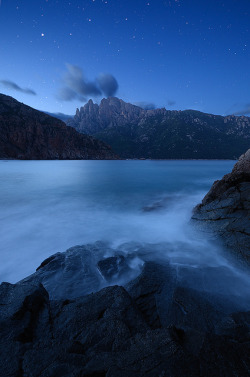 brutalgeneration:  Capo D'Orto at night / Corsica, France by