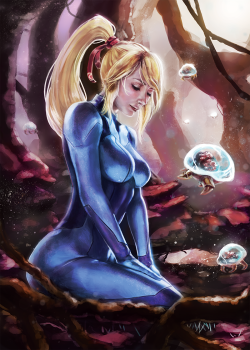 pantyhosedcharacters:  Samus Aran - Metroid Fanart by: Jordan