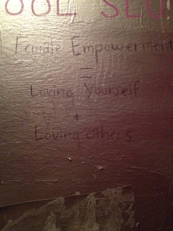 weweretiredofbeingmild:  Bathroom graffiti from Sunset Tavern. 