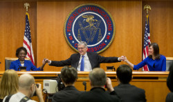 platoapproved:  buzzfeednews:The FCC Votes In Favor Of Net NeutralityThe