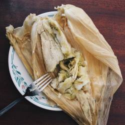 beyoutifunk:  Tamales de pollo en salsa verde,  my favorites