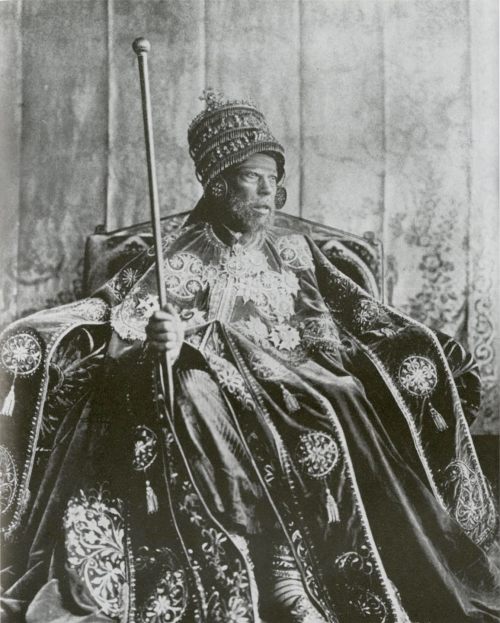Ethiopian Negus Menelik II who defeated the Italians in the battle