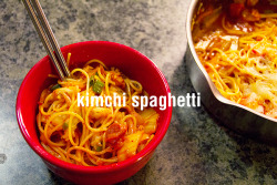 lu-bikscube:   Kyungsoo’s Kimchi Spaghetti!Here’s the recipe
