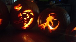 lordranandbeyond:  My girlfriend and I carved these pumpkins