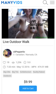 LIVE OUTDOOR WALKget it on MANYVIDS HERE