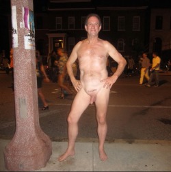 Nude men on the street