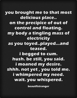 luciasmaster:  Those whimpering sounds you make as you drift