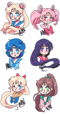 alexisneoart:  Sailor Moon Stickers for Otakuthon 2013!