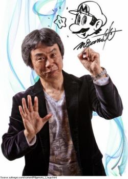 suppermariobroth:Promotional photo of Shigeru Miyamoto with his