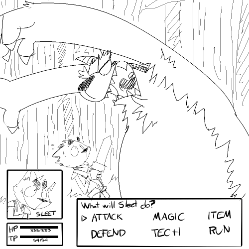 tropicalsleet:  [BEAST] APPEARS! WHAT WILL [SLEET] DO?  [SLEET] USES [BELLY SNUGGLE]!