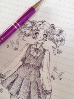 lovely-babydolly:  moederes:  chibiusa doodle today in class