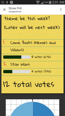 Poll is closed. Comic book heroes and Villians won out!